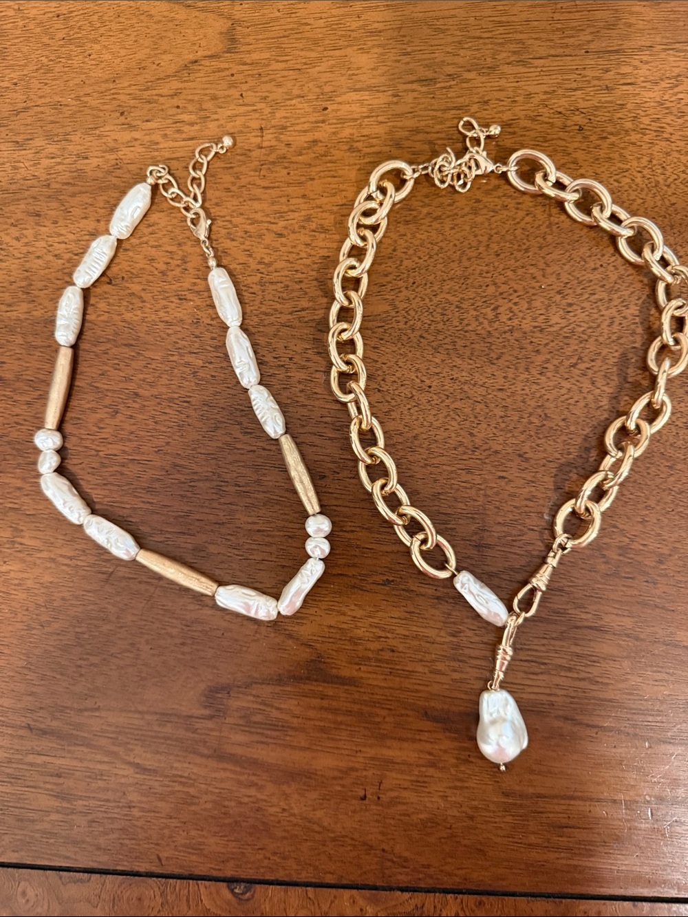 Gold & Pearl Necklace Set